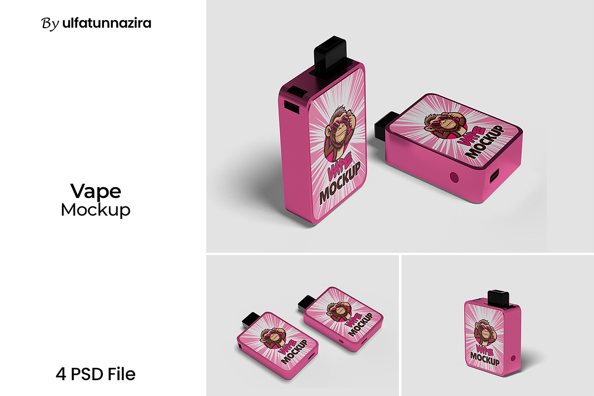 Vape Mockup, a Merchandise Mockup by ulfatunnazira (Photo 1 of 5)