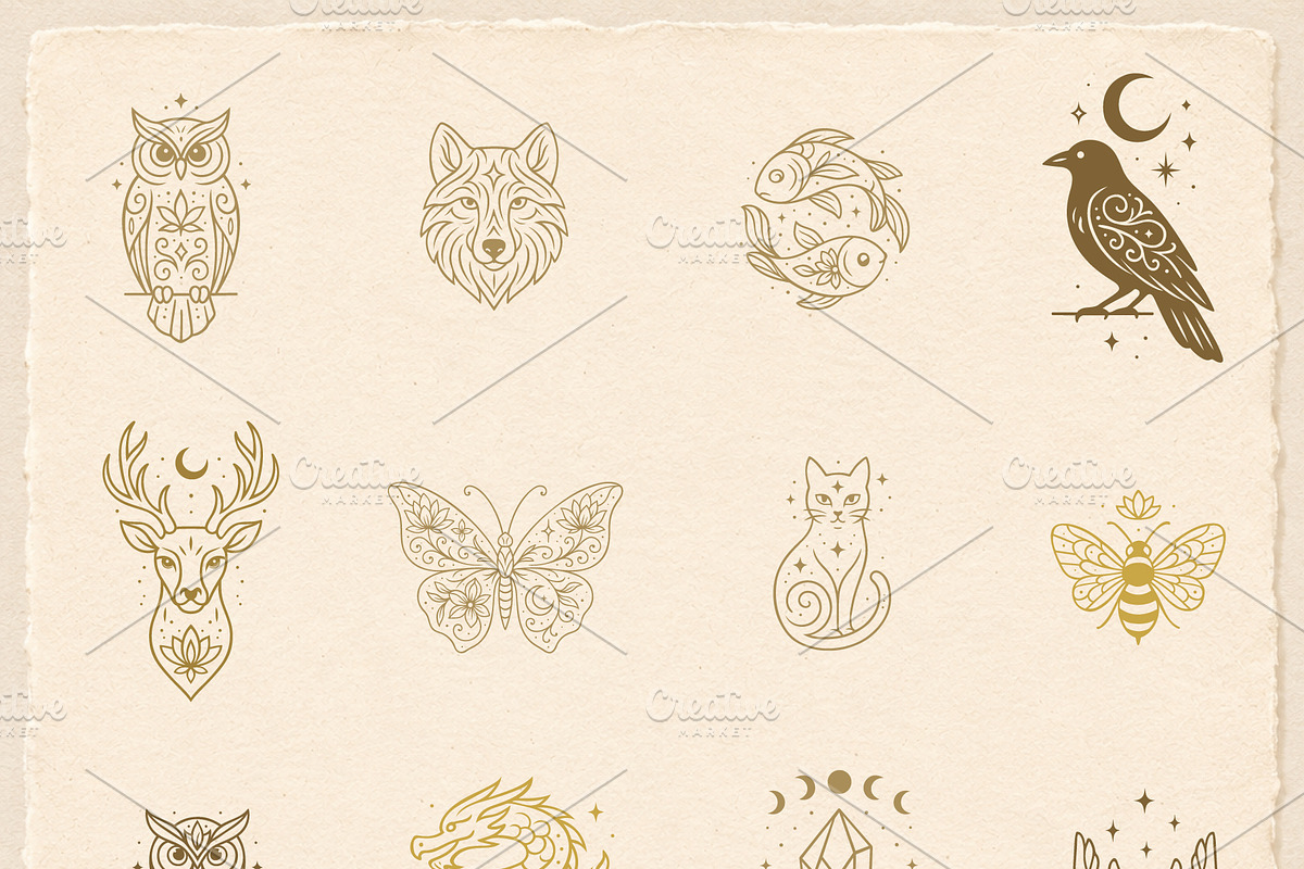 Mystic Animals & Nature Symbols Set, an Object Graphic by Christine Krahl (Photo 2 of 3)