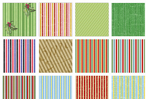 Yule Striped Digital Papers