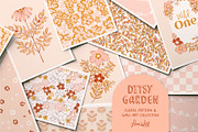 Retro floral patterns & wall art, a Pattern Graphic by Flora Wild Designs (Thumbnail 1 of 5)