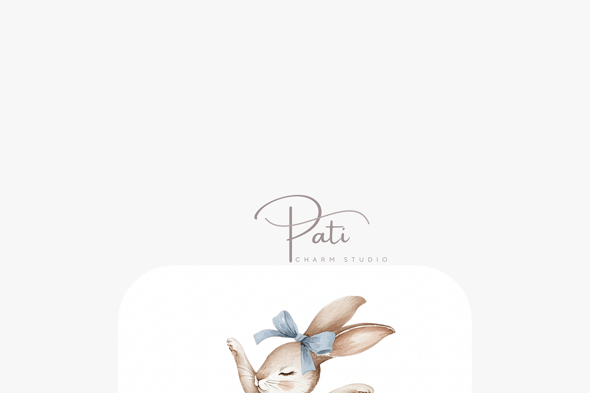 12 Boho Bunny Clipart, an Animal Illustration by Pati Charm Studio (Photo 6 of 8)