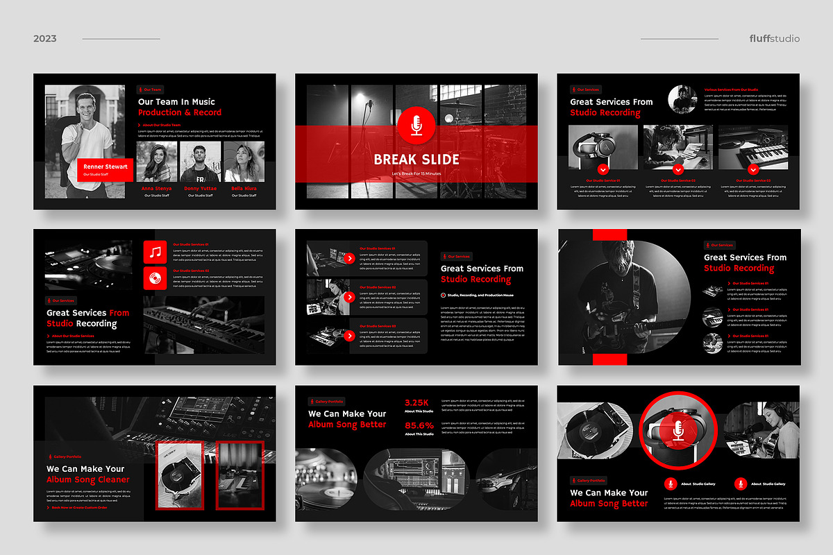 Music Recording Studio - Powerpoint, a Presentation Template by fluffstudio (Photo 3 of 4)