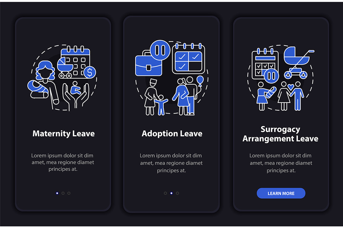 Maternity leave types app page, a Templates & Theme by IMG visuals icons