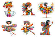 whimsical fairy  clipart, an Illustration by CreationArt (Thumbnail 3 of 5)