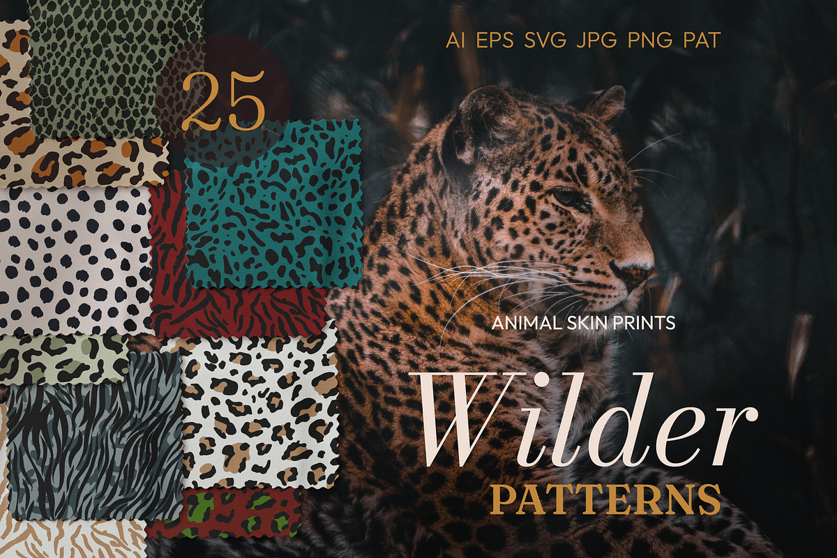 Wilder Patterns: 25 Animal Prints, a Pattern Graphic by IuliiaSavko (Photo 1 of 17)