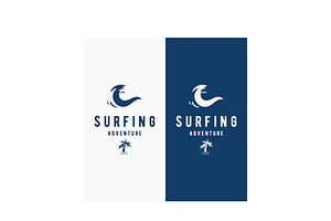 Surf summer retro vintage logo templ, a Branding & Logo Template by LOGOCREATIVE