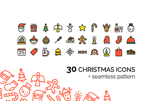 30 Сhristmas Icons + Pattern