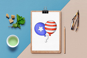 Fourth Of July Icons Set