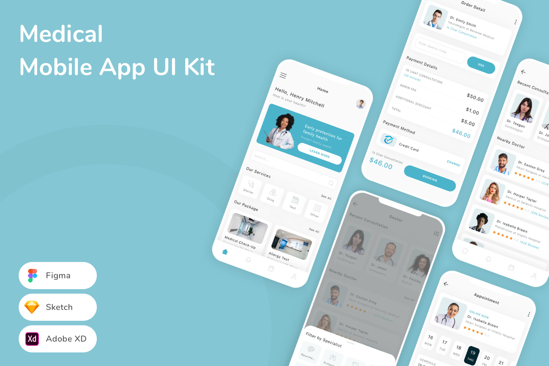 Medical Mobile App UI Kit, an UI Kit Template by Betush