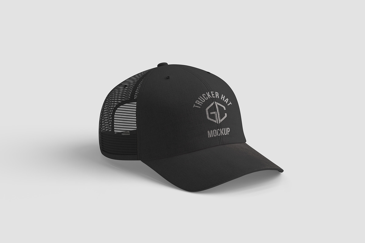 Trucker Hat Mockups, a Hat Mockup by graphiccrew (Photo 7 of 11)