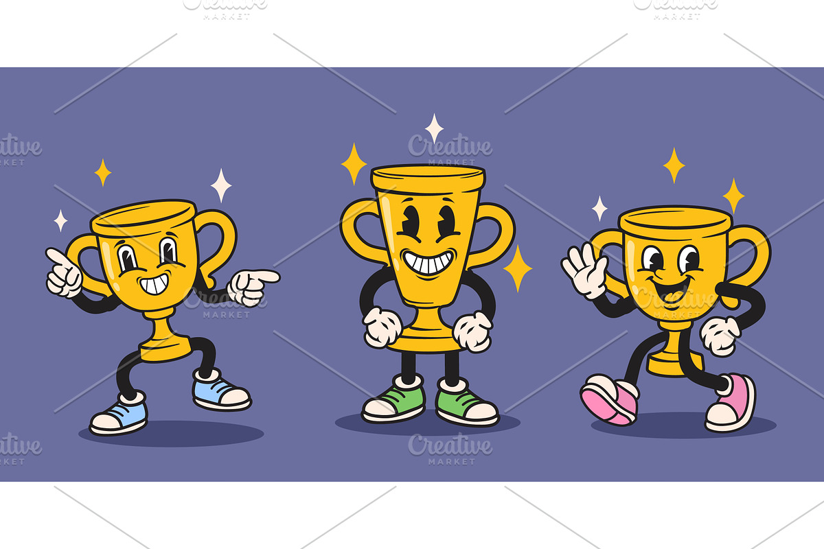 Trophy cartoon characters. Winner, a Sport Illustration by Stock-Smart-Start