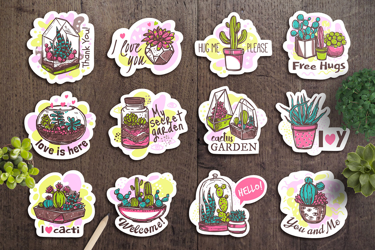 Cacti and Succulents Cute Doodle, an Illustration by alexrockheart (Photo 4 of 9)