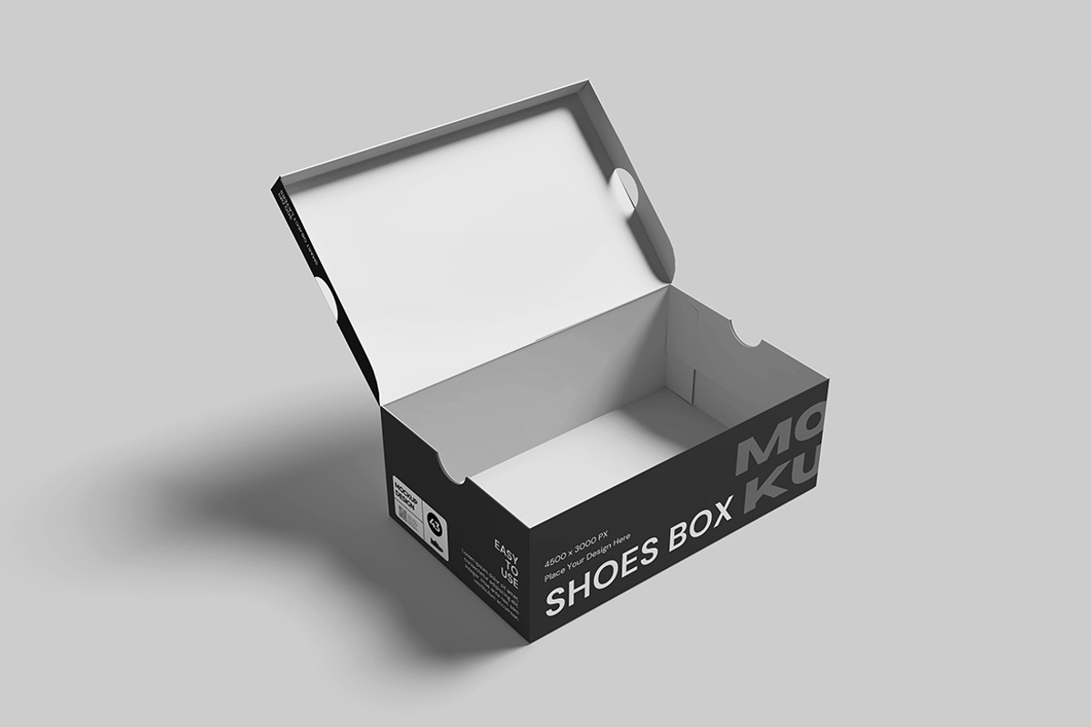 Editable Shoes Box Mockup, an Advertising Mockup by bimockup (Photo 3 of 6)