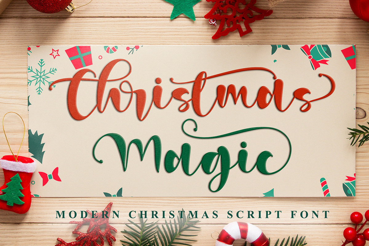 Christmas Magic, a Script Font by Letterara (Photo 1 of 11)