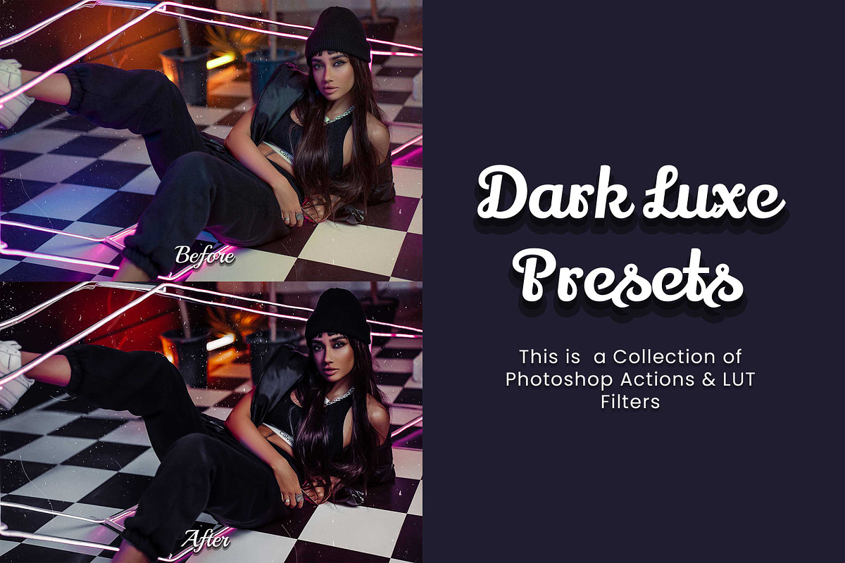 30 Dark Luxe Photoshop Collection, an Action Add-On by 3Motional (Photo 5 of 11)