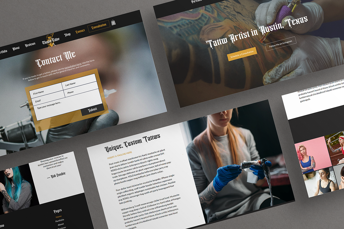 Tattoo Artist Website for Wix, a Shopify Template by Parrot Designs (Photo 1 of 4)