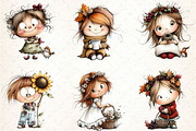 Flowers and Girls Clipart Bundle, an Illustration by DreamCafeArt (Thumbnail 4 of 8)