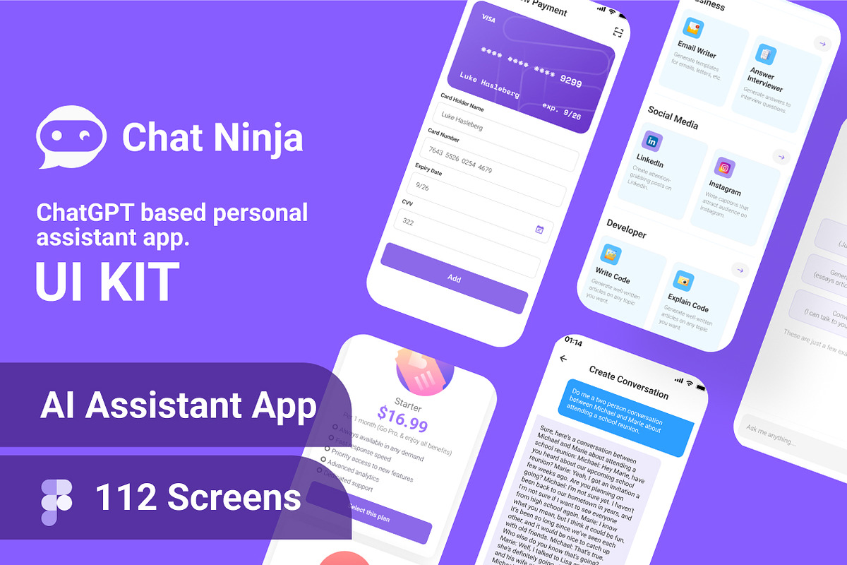 Chat Ninja-ChatGPT based bot, an App Template by Netro Systems (Photo 1 of 6)