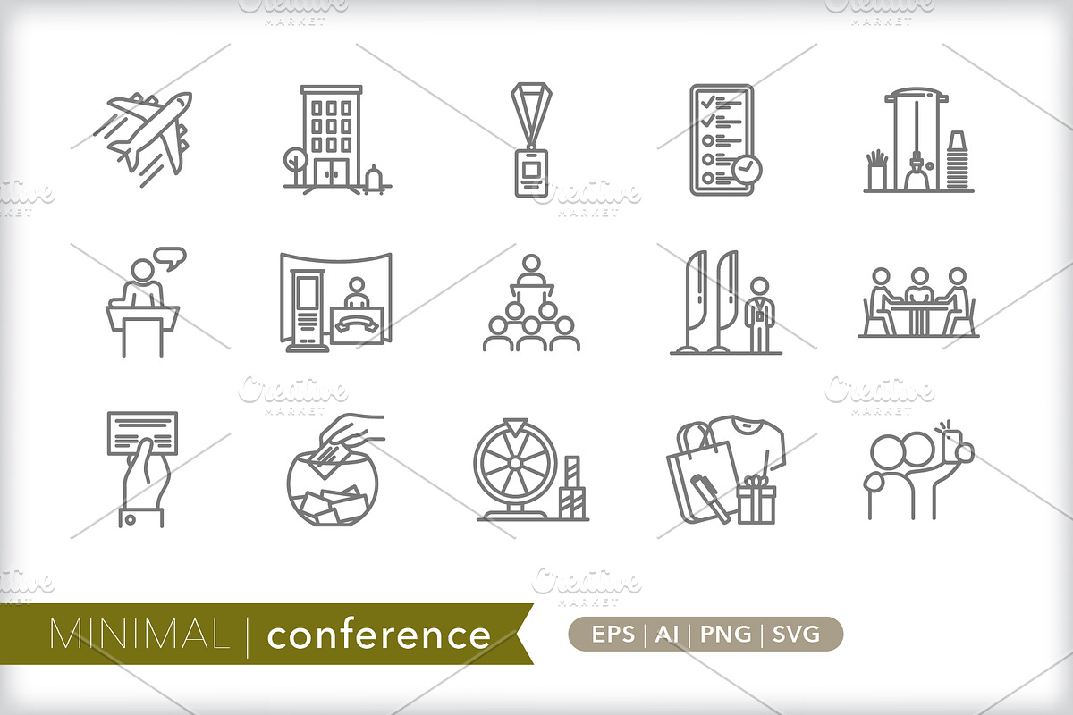 Minimal conference trade show icons, an Outline Icon by Picture Window (Photo 1 of 5)
