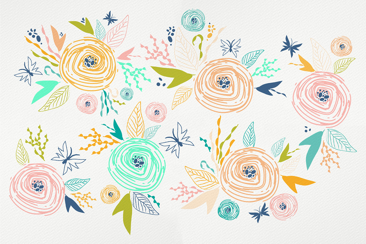 Papillons & Roses patterns, a Pattern Graphic by Anny Cecilia Walter (Photo 2 of 6)