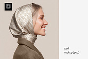 Silk Headscarf Mockup – Model (PSD), a Hat Mockup by 1001 mockups (Thumbnail 1 of 9)