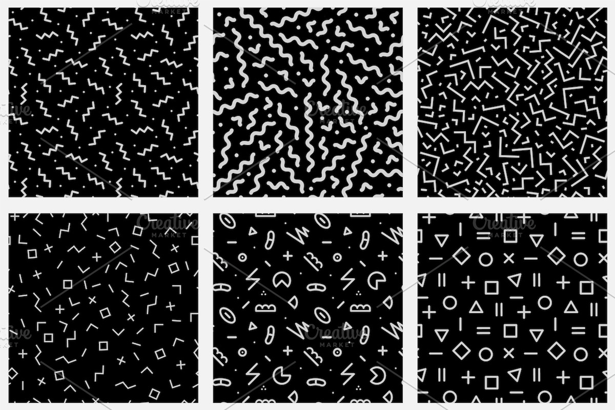B&W trendy seamless vector patterns, a Pattern Graphic by ExpressShop