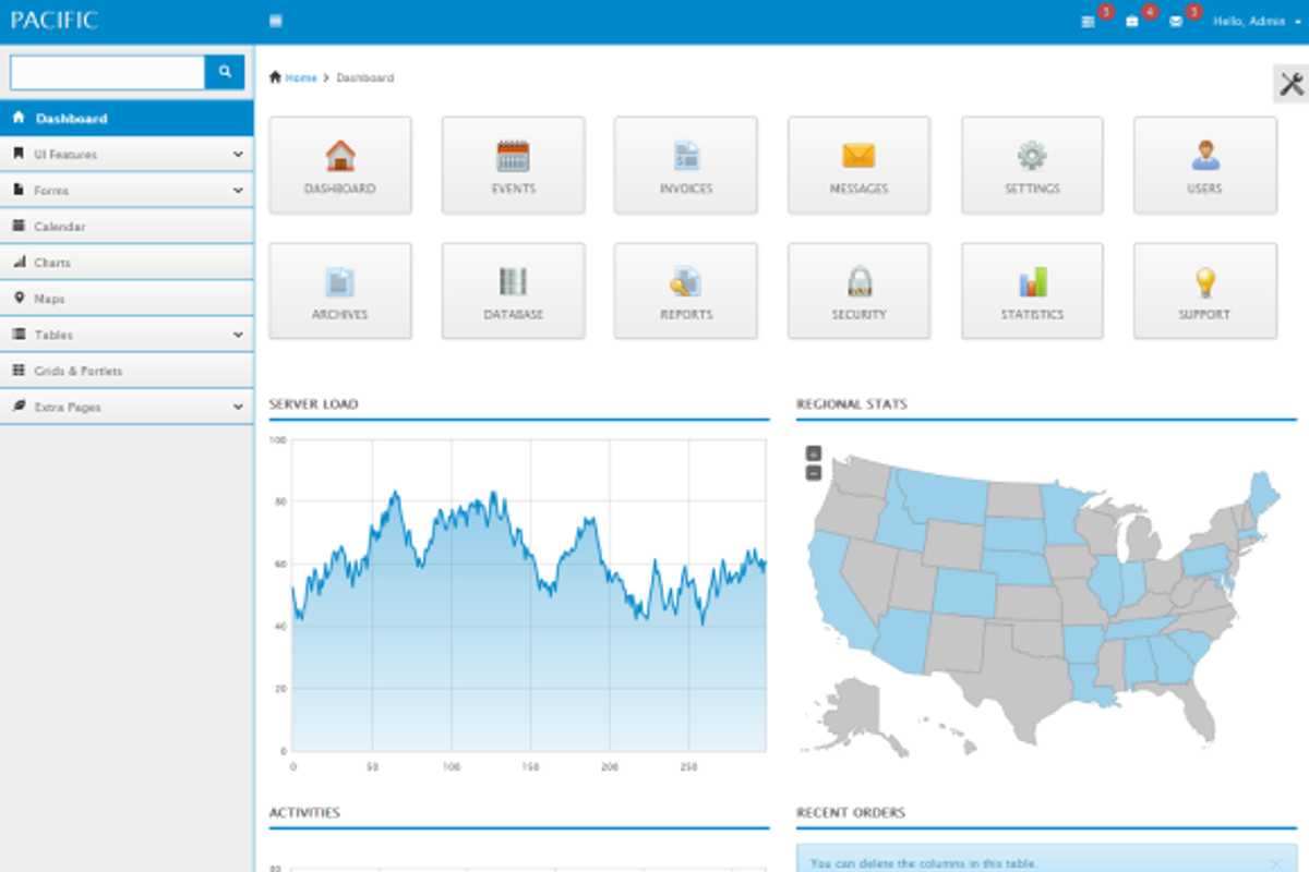 Pacific - Responsive Admin Template, a Websites & App Template by skyui