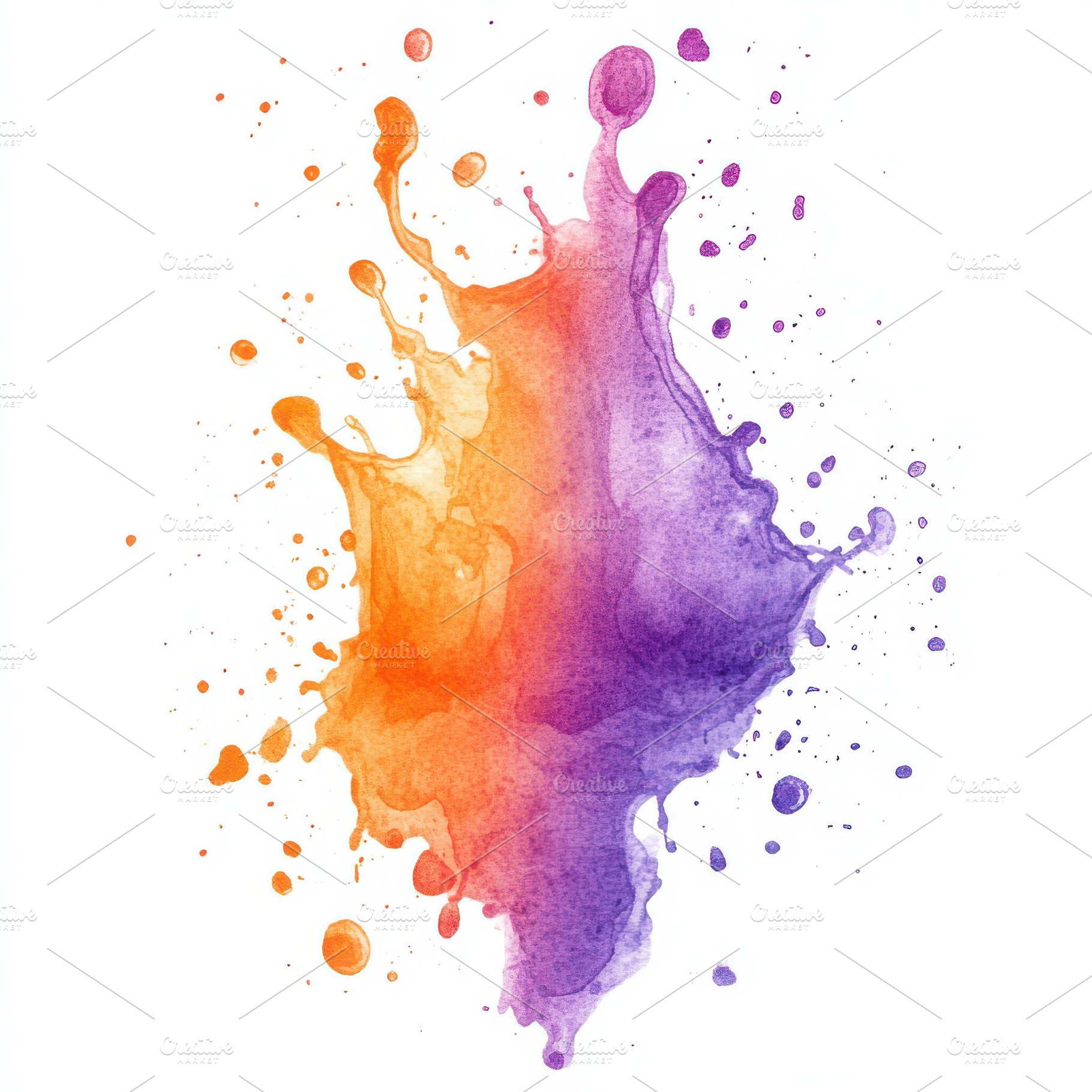 Abstract Watercolor Splash Orange Pu, an Abstract Photo by Pixeness Studio