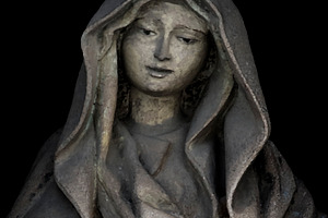 Religious woman stone statue isolated photo, an Arts & Entertainment Photo by DanFLCreativo