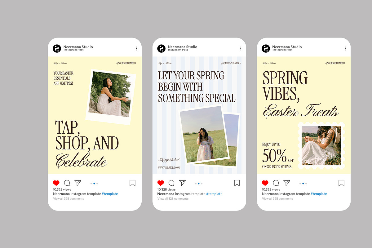 Yellow Easter Sale Instagram Post, a Social Media Template by Neermana (Photo 3 of 4)