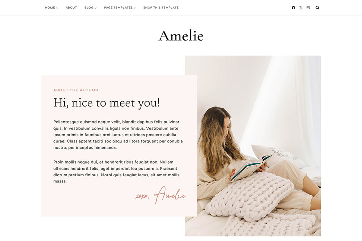 Amelie Wordpress Kadence Child Theme, a WordPress Template by Sky and Stars (Photo 4 of 7)
