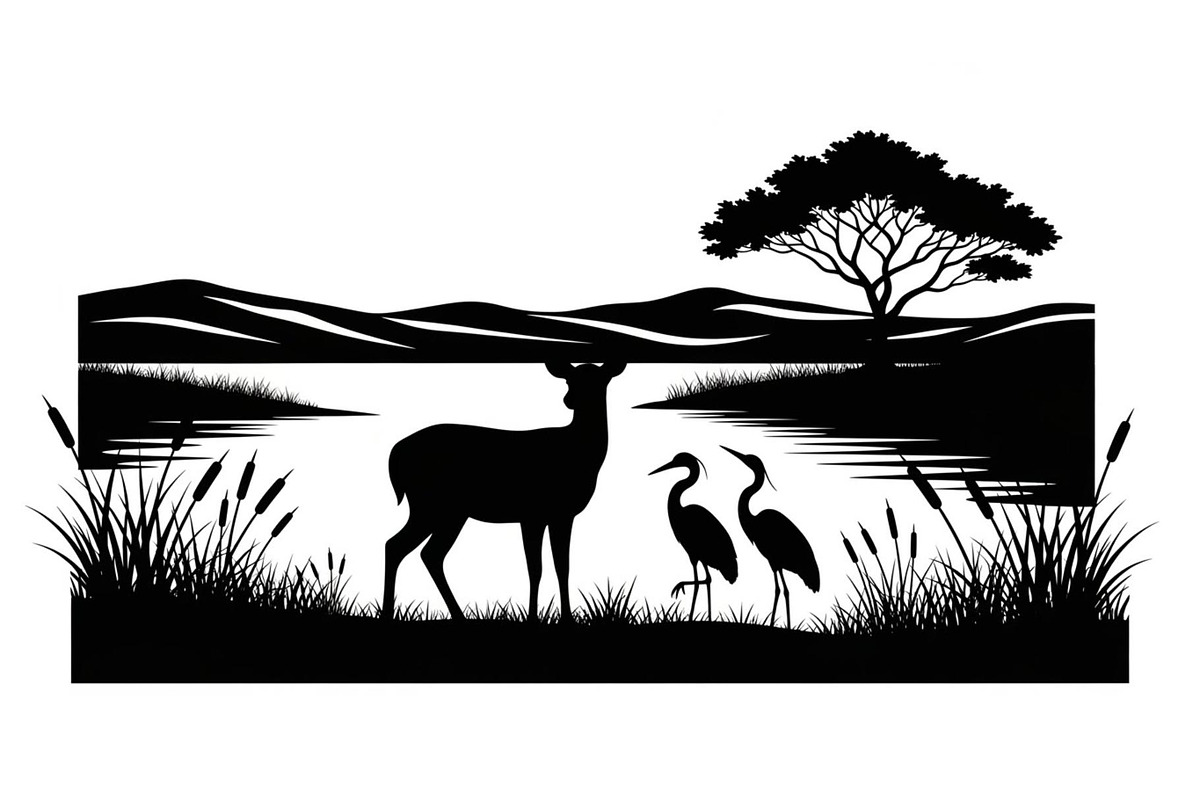 Wildlife Forest Silhouette Vector Bu, an Illustration by Designs_River (Photo 50 of 51)