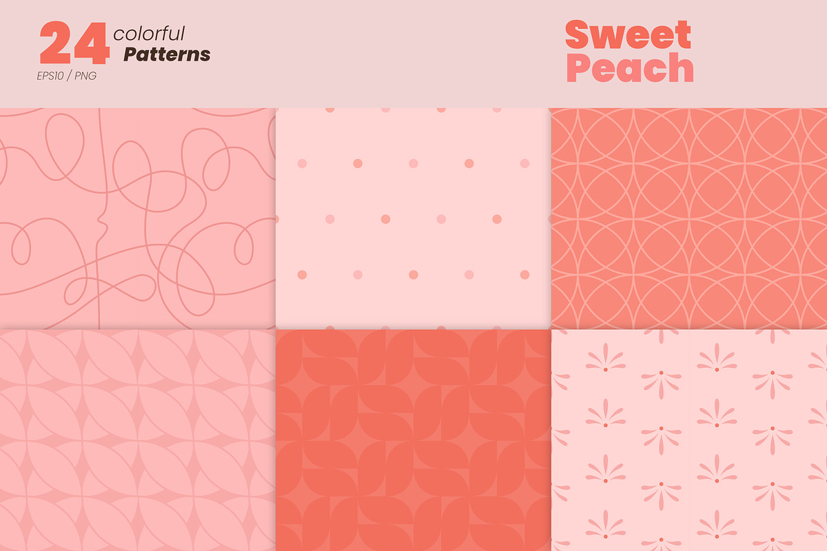 Sweet Peach – Fruit & Pattern Set, a Pattern Graphic by moja doodle (Photo 5 of 6)