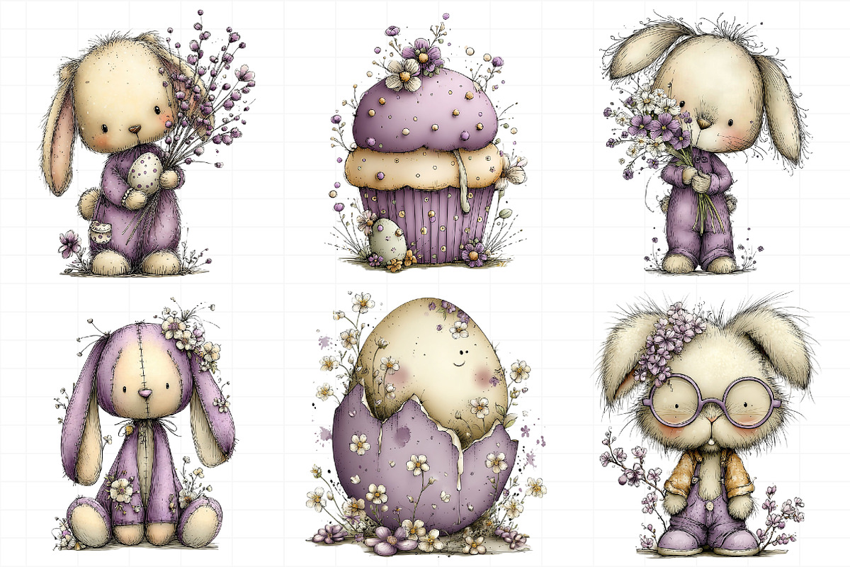 Watercolor Purple Easter Clipart, an Illustration by Daily.Designs (Photo 6 of 7)