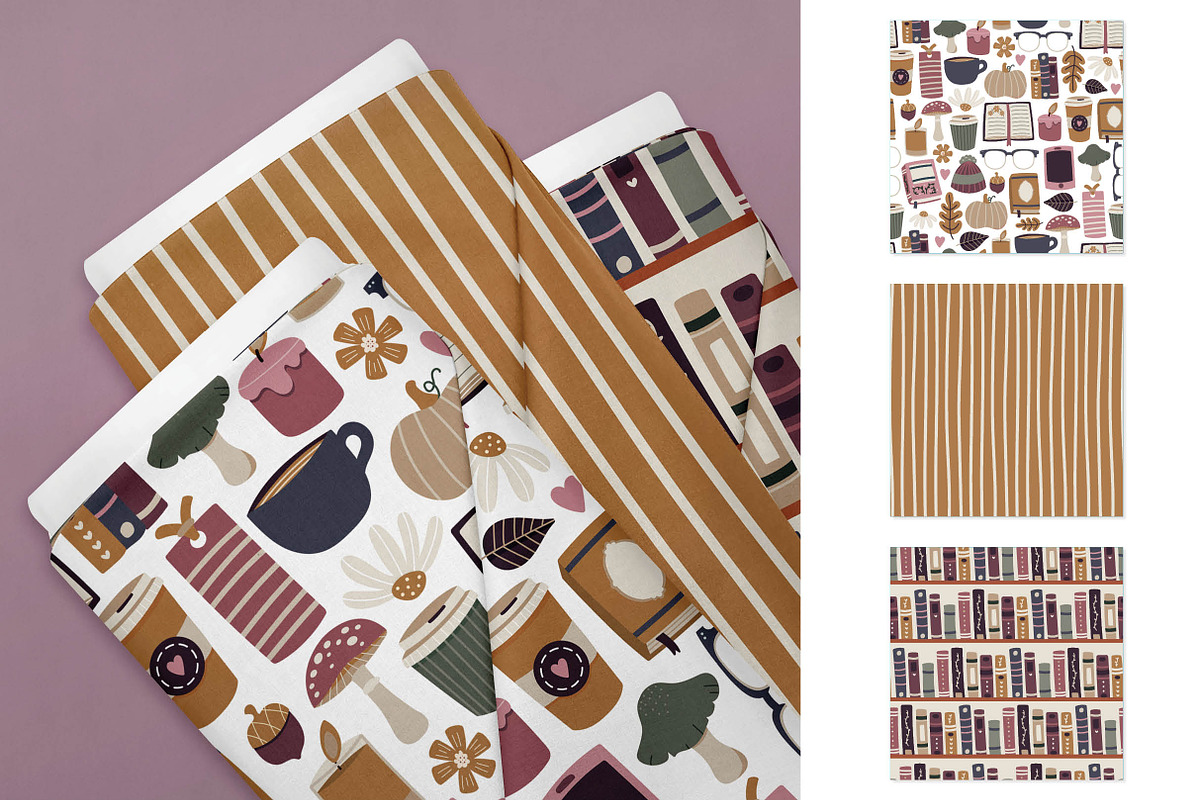 Bookish Autumn Seamless Patterns, a Pattern Graphic by Alanna Messina Design Co (Photo 6 of 8)