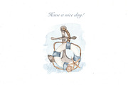 Nautical watercolor collection, a Transportation Illustration by Marina Ermakova (Thumbnail 13 of 13)