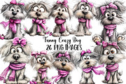 Funny  Crazy Dog Clipart, an Illustration by DreamArtGraphic (Thumbnail 1 of 5)