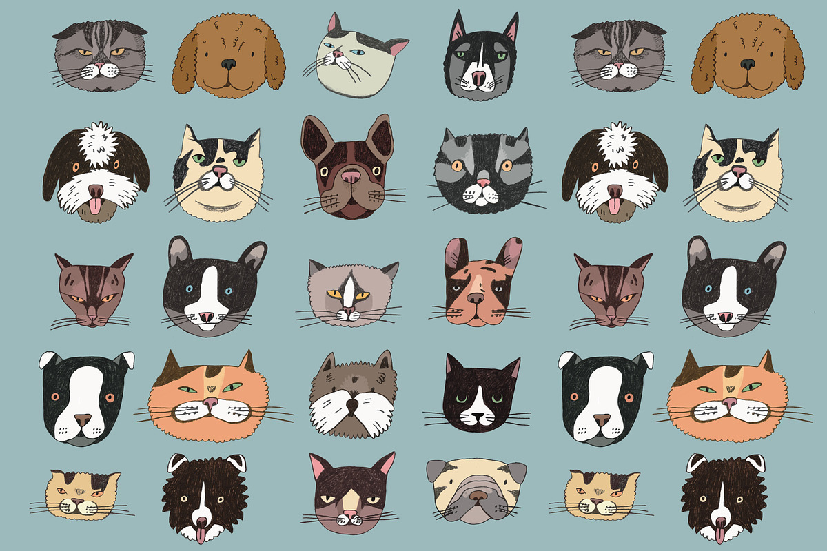 Cute dogs and cats illustrations, an Animal Illustration by Sasha Mitkalova (Photo 3 of 4)