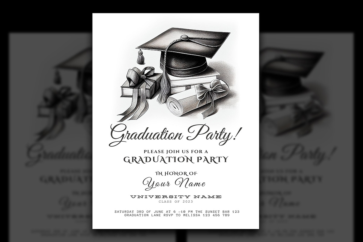 Graduation Invitation Template, a Templates & Theme by iloveTemplate (Photo 1 of 3)