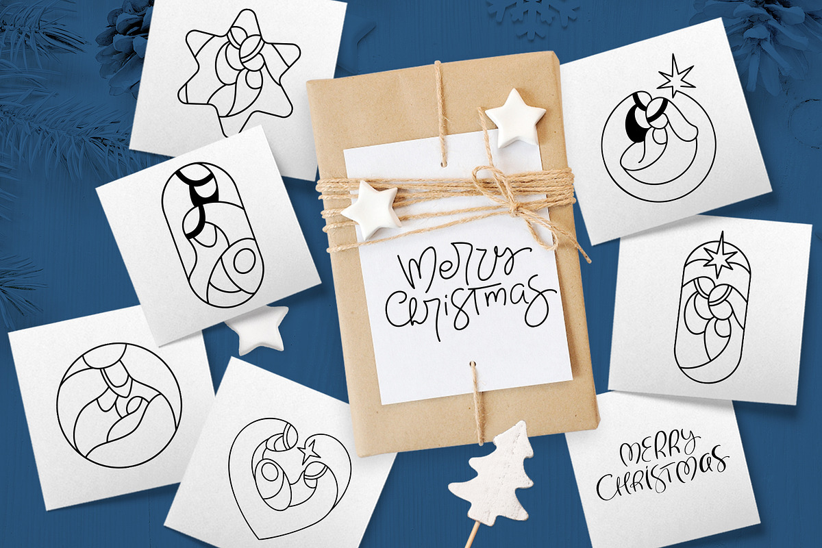 Merry Christmas Nativity Logo SVG, an Object Graphic by Happy Letters (Photo 6 of 7)
