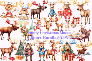 Funny Christmas Moose, an Illustration by Wow Magic