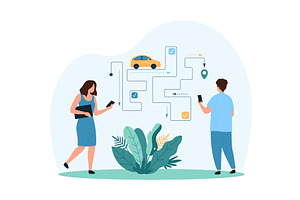 GPS navigation city transportation, a Transportation Illustration by Flashvector