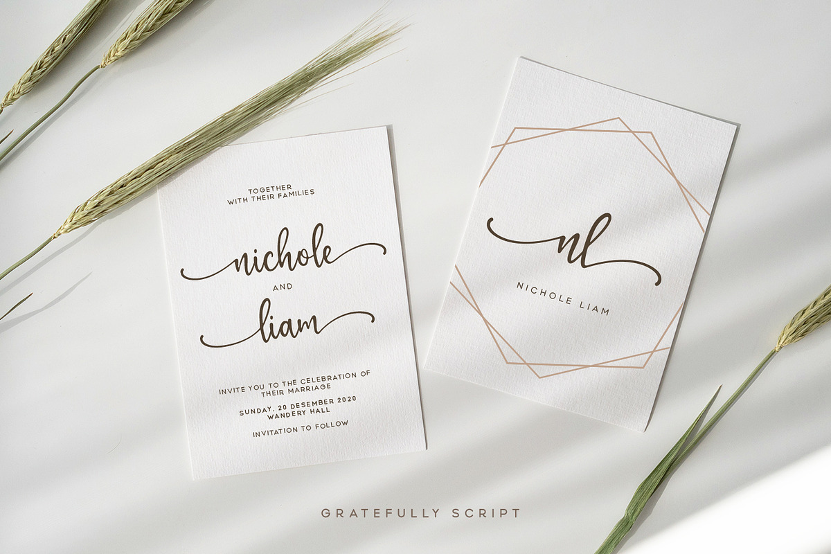 Gratefully Script Font preview 2