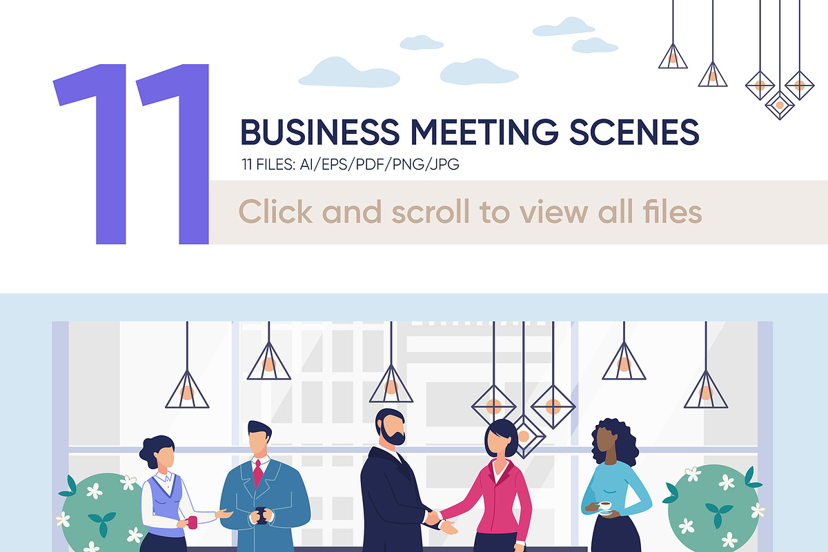 Business Meeting Vector Scenes, a Landing Page Template by Tera Vector (Photo 2 of 3)