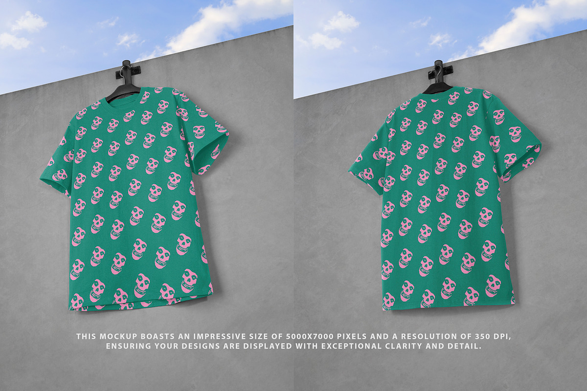 Realistic T-shirt on Wall Mockup, an Apparel Mockup by Uncentrifuged Pressure (Photo 6 of 9)