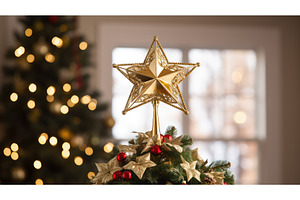 tree star topper ai generated, a Background Photo by pikepicture