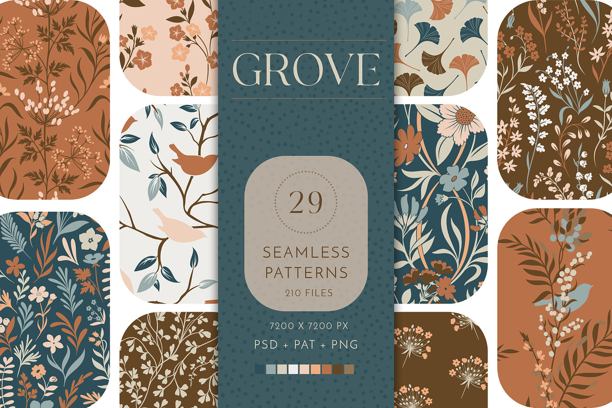 Grove Seamless Pattern Collection, a Pattern Graphic by Eclectic Anthology