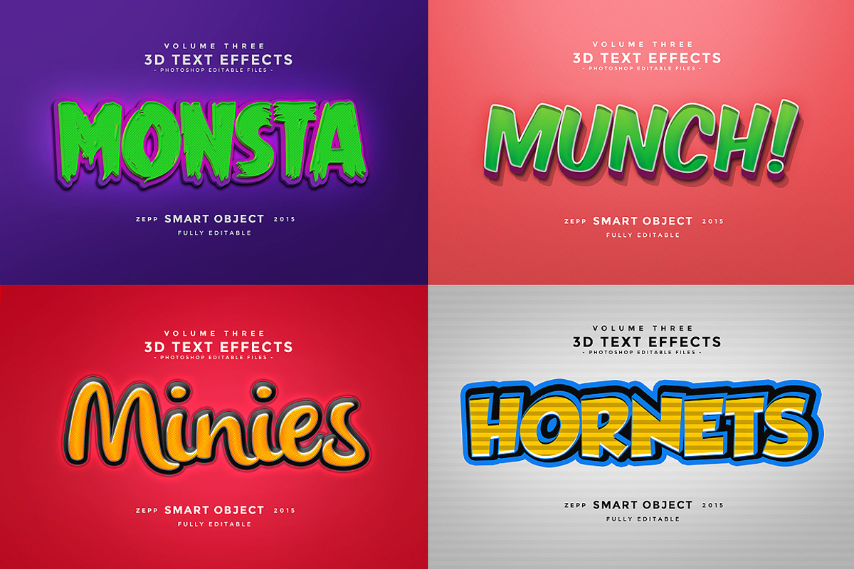 3D Text Effects Vol.3, a Brushes & More by Graphicdome