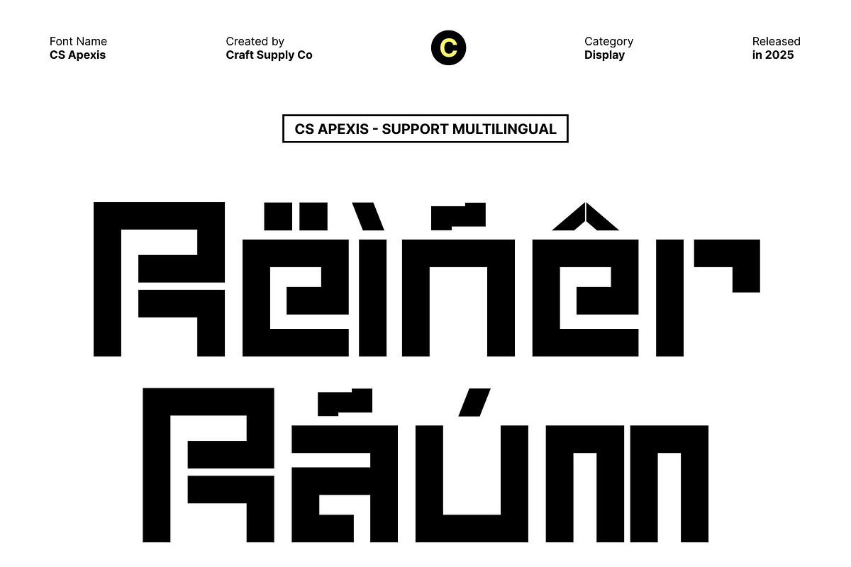 CS Apexis – Futuristic Display Font, a Sans Serif Font by Craft Supply Co. (Photo 5 of 8)