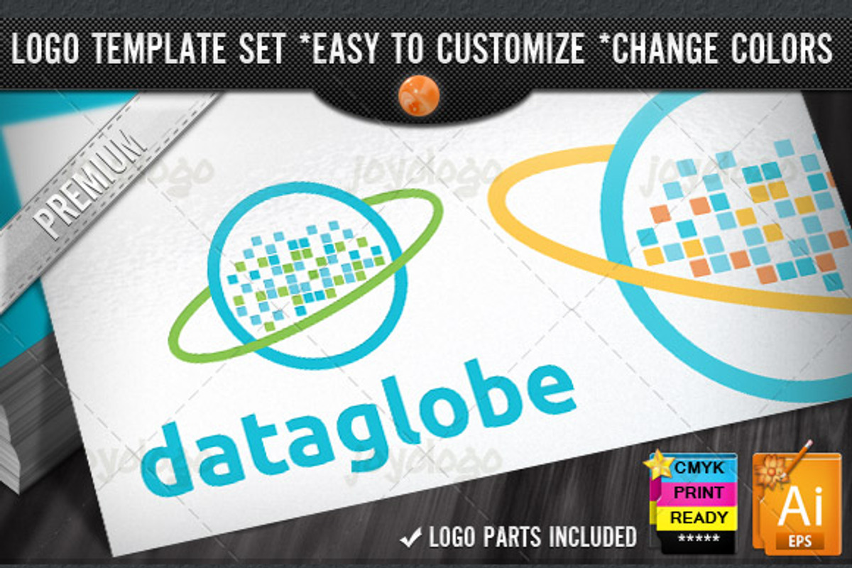 Digital Tech Globe Pixel Data Logo, a Branding & Logo Template by joyologo (Photo 1 of 3)